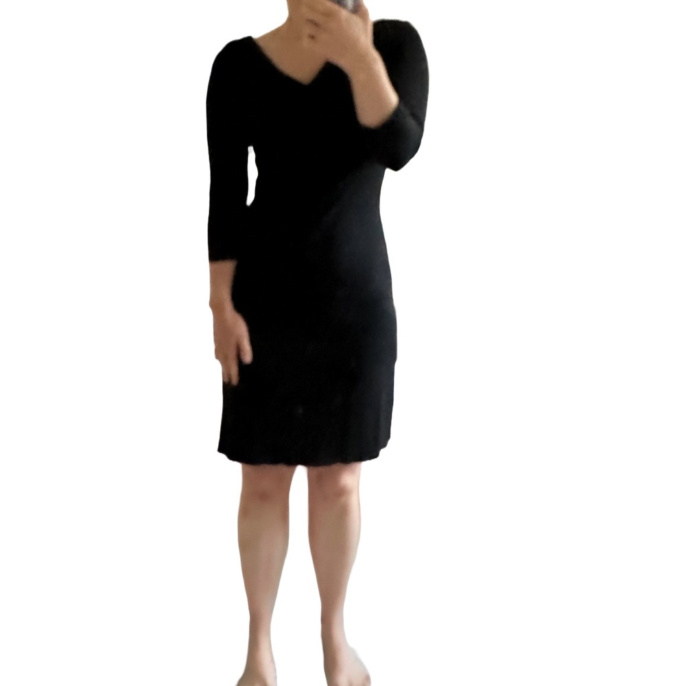 Club Monaco 3/4 Sleeve Black Dress
